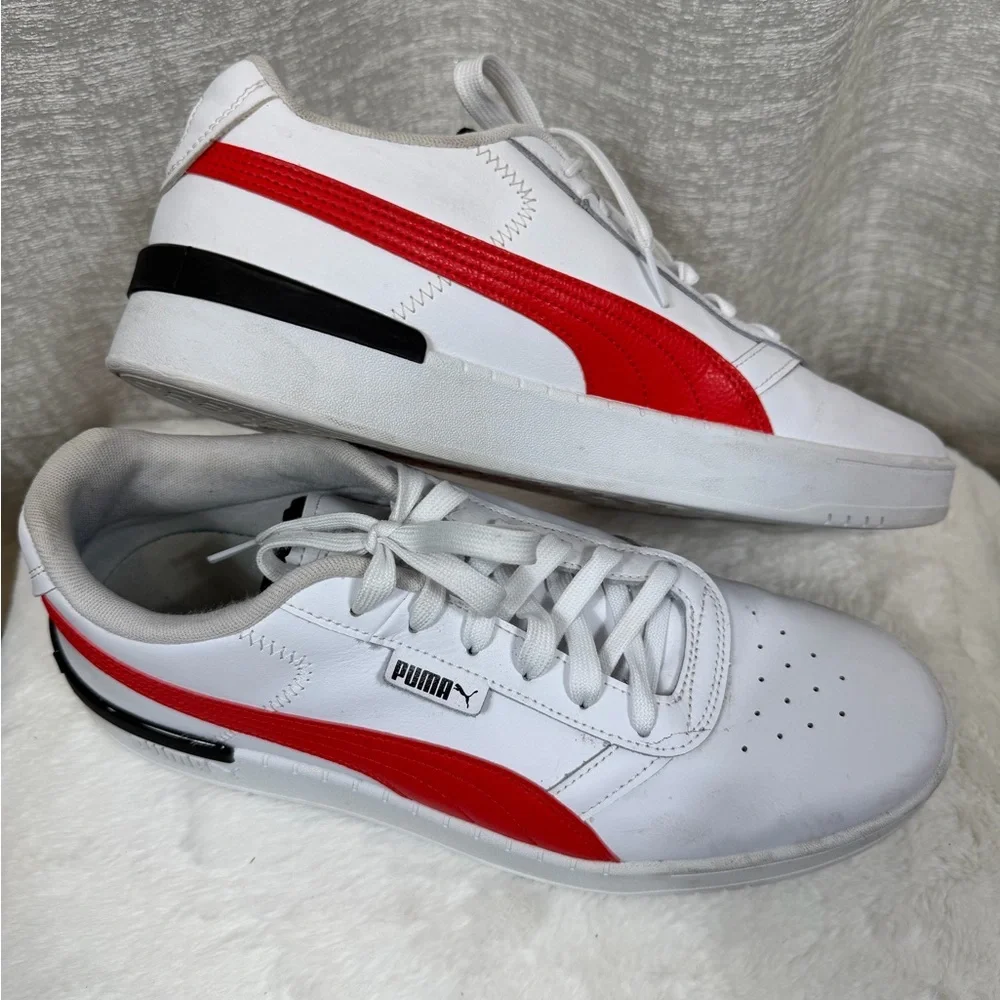 PUMA 381109-03 Men’s White Red Leather Trainers Size 11 - Picture 8 of 8